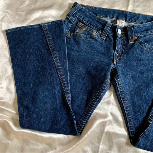 VTG Y2K True Religion Gold Low Rise Joey Jeans - Picture 13 of 17